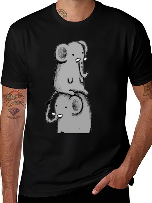 Elephant Stack Black T-Shirt