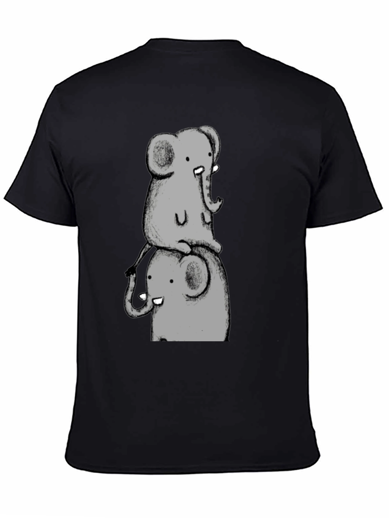 Elephant Stack Black T-Shirt