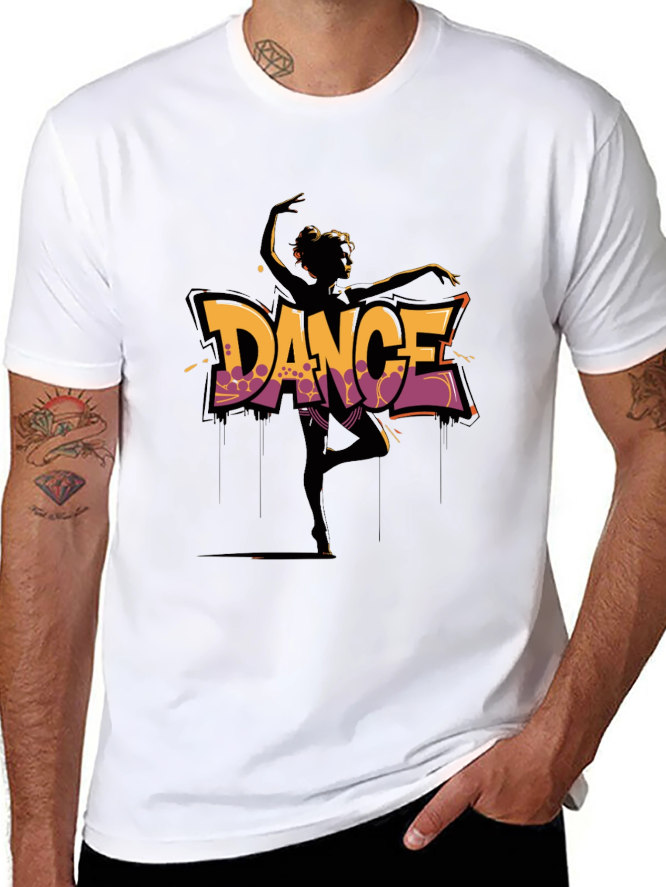 Dance Silhouette Graphic Black T-Shirt