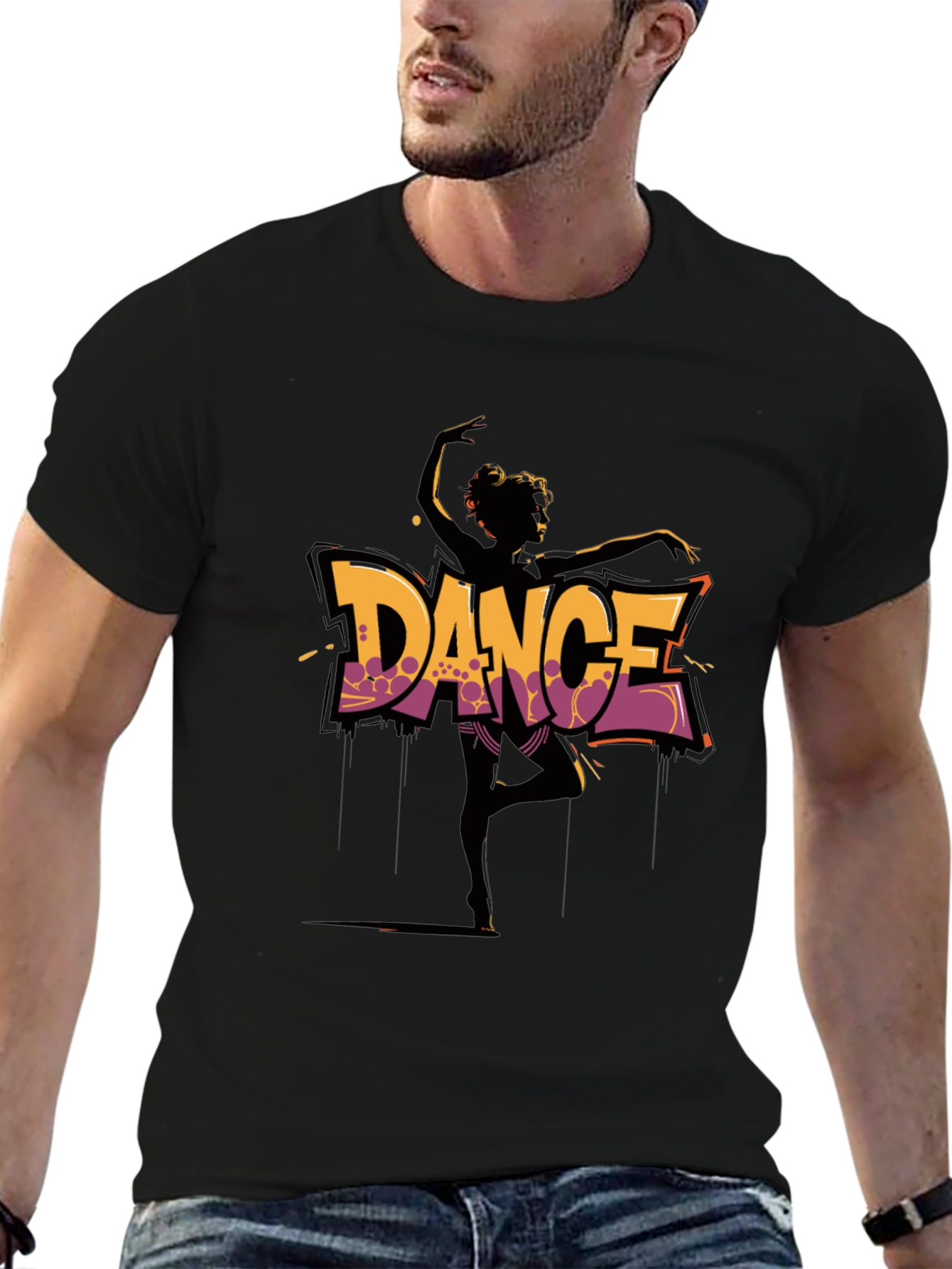 Dance Silhouette Graphic Black T-Shirt