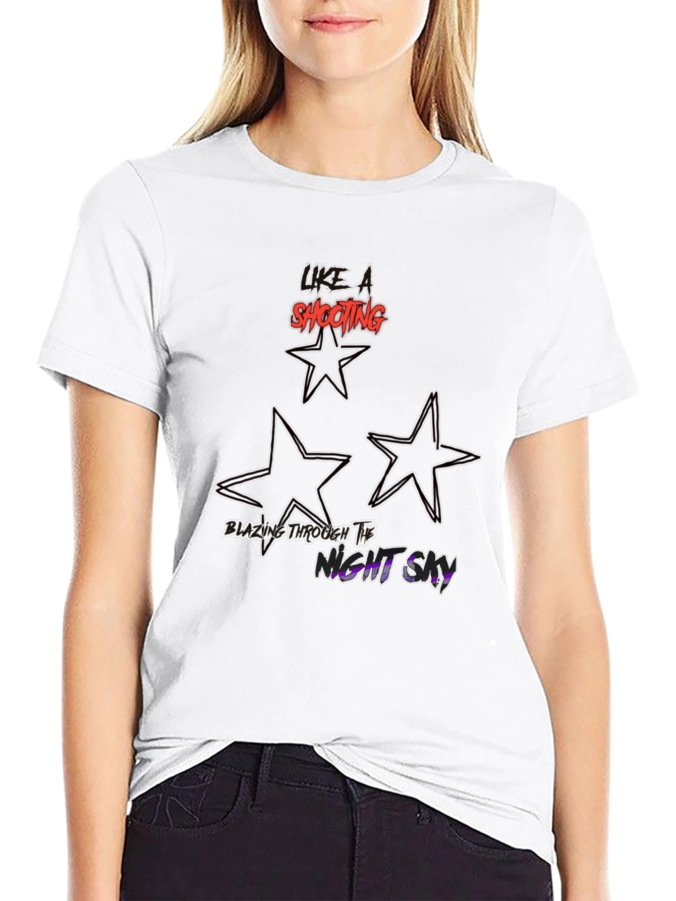 Like a Shooting Star Black Graphic Tee