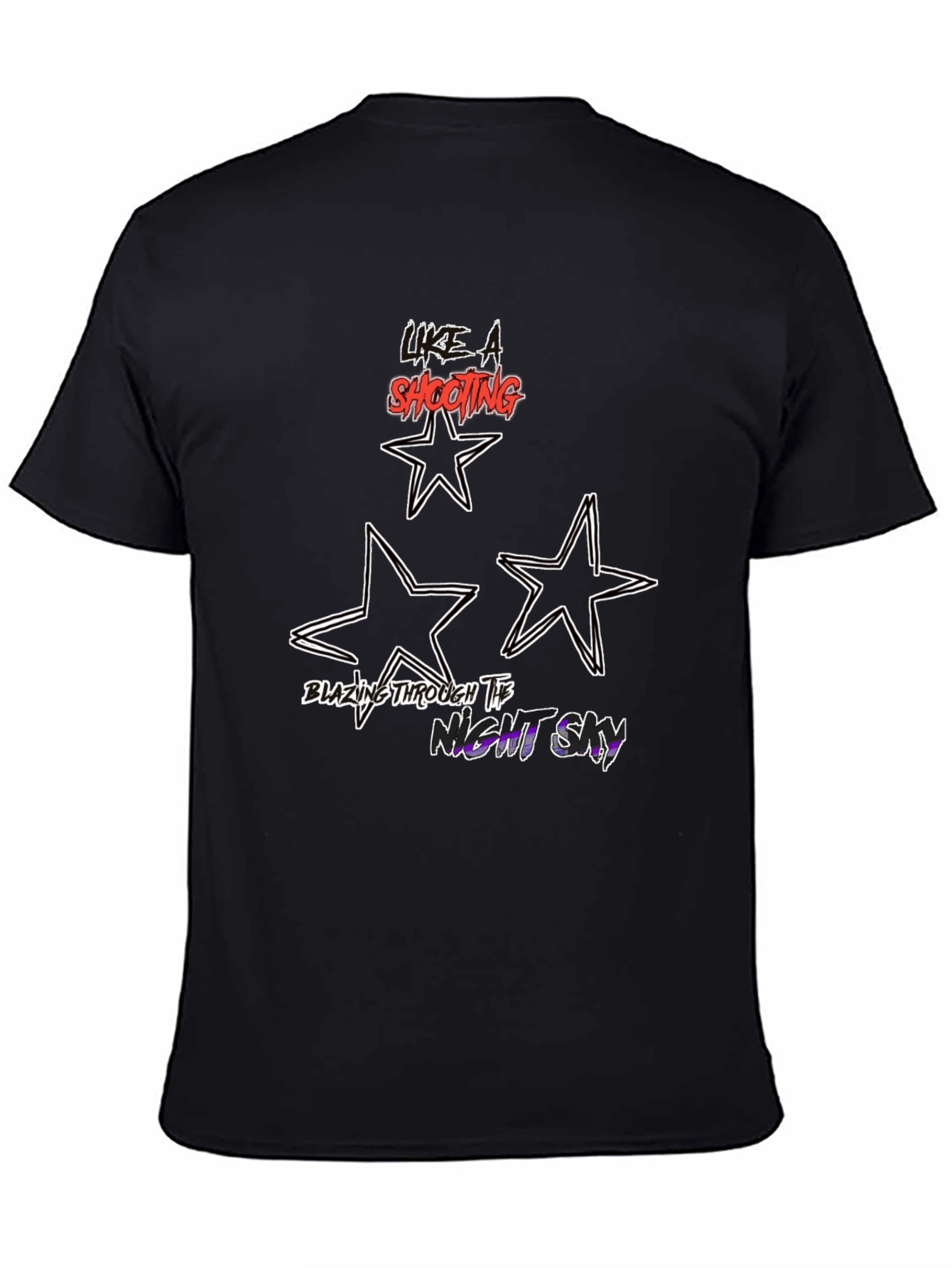 Like a Shooting Star Black Graphic Tee
