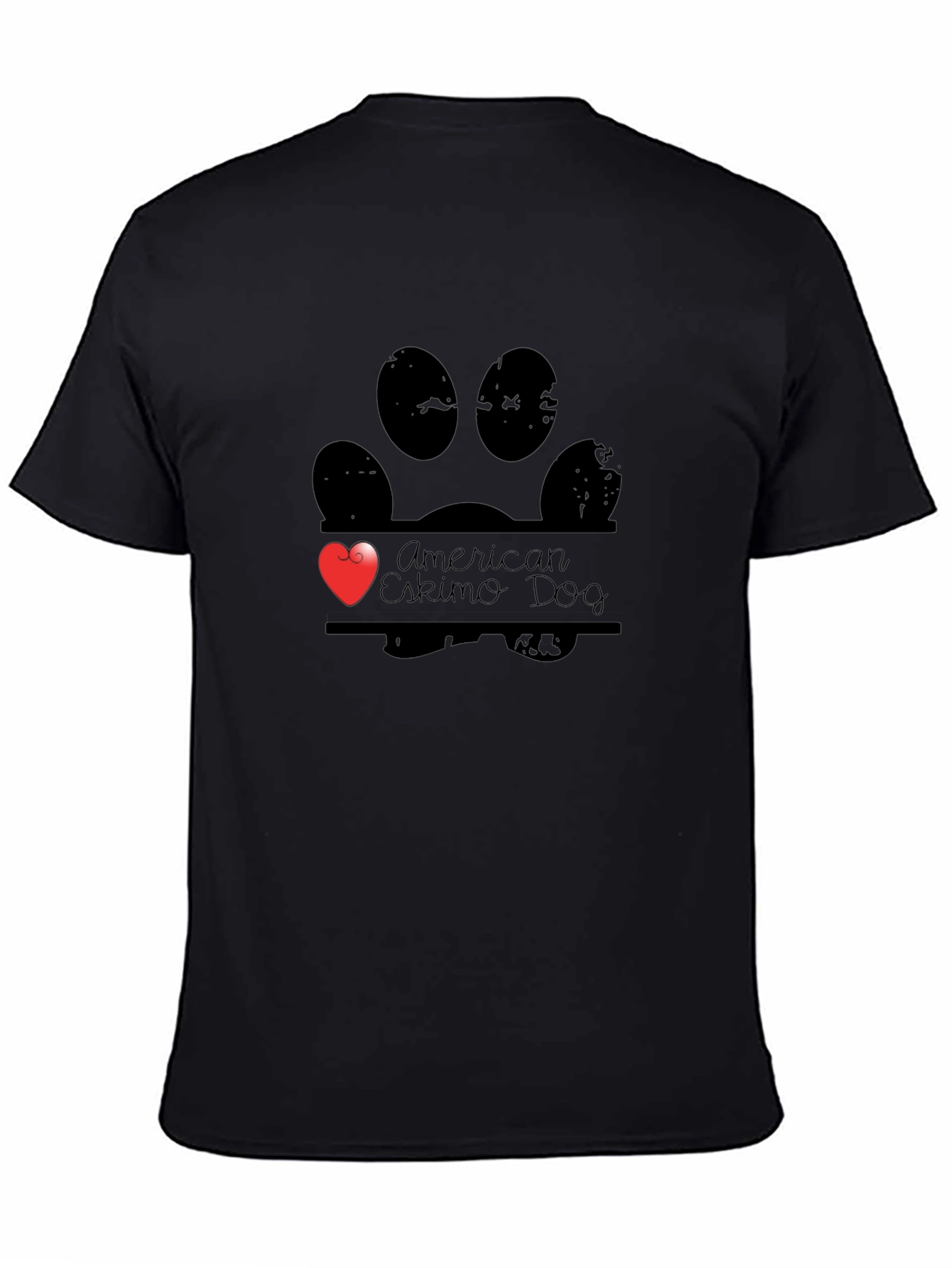 American Eskimo Dog Paw Print Heart T-Shirt