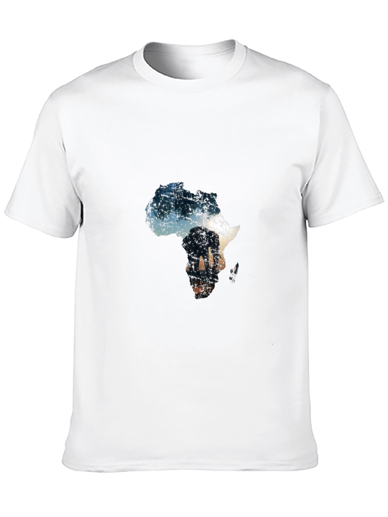 Africa Elephant Graphic Tee - Black Cotton Casual Shirt