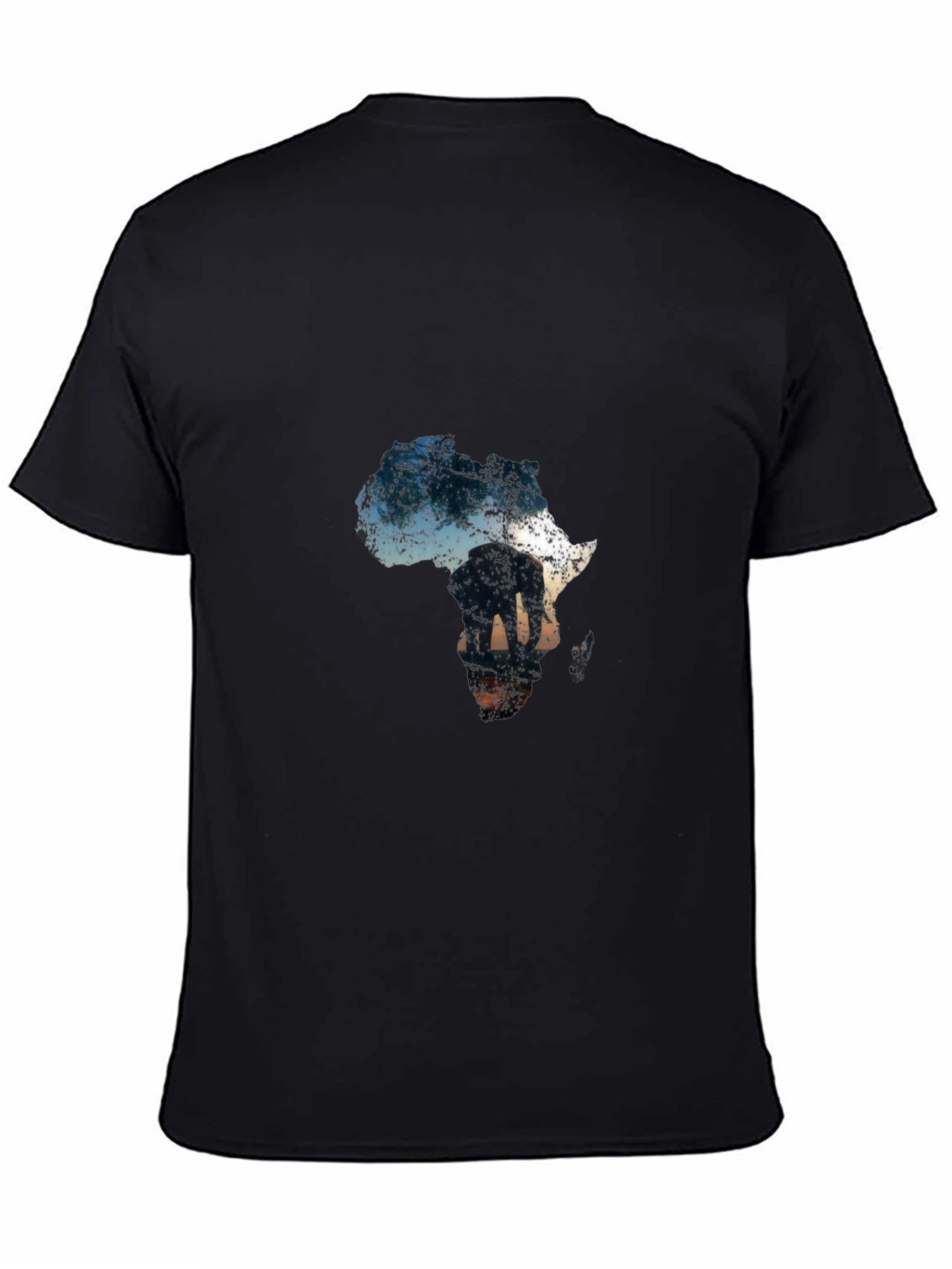 Africa Elephant Graphic Tee - Black Cotton Casual Shirt