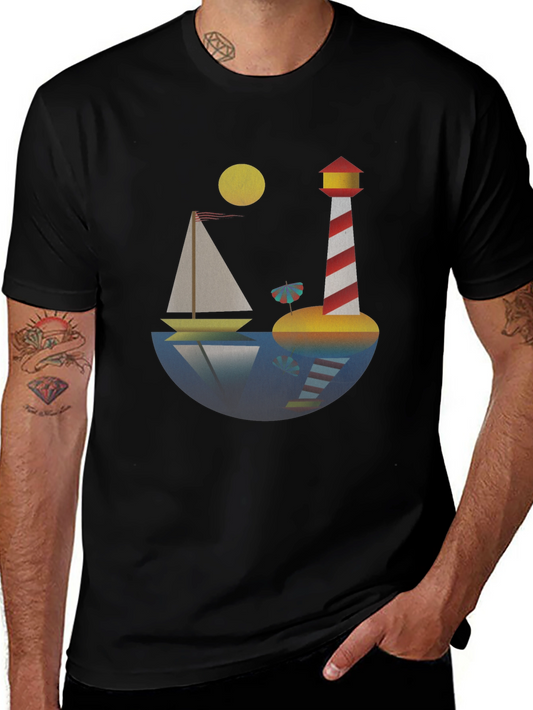 Nautical Lighthouse Graphic T-Shirt - Stylish & Unique