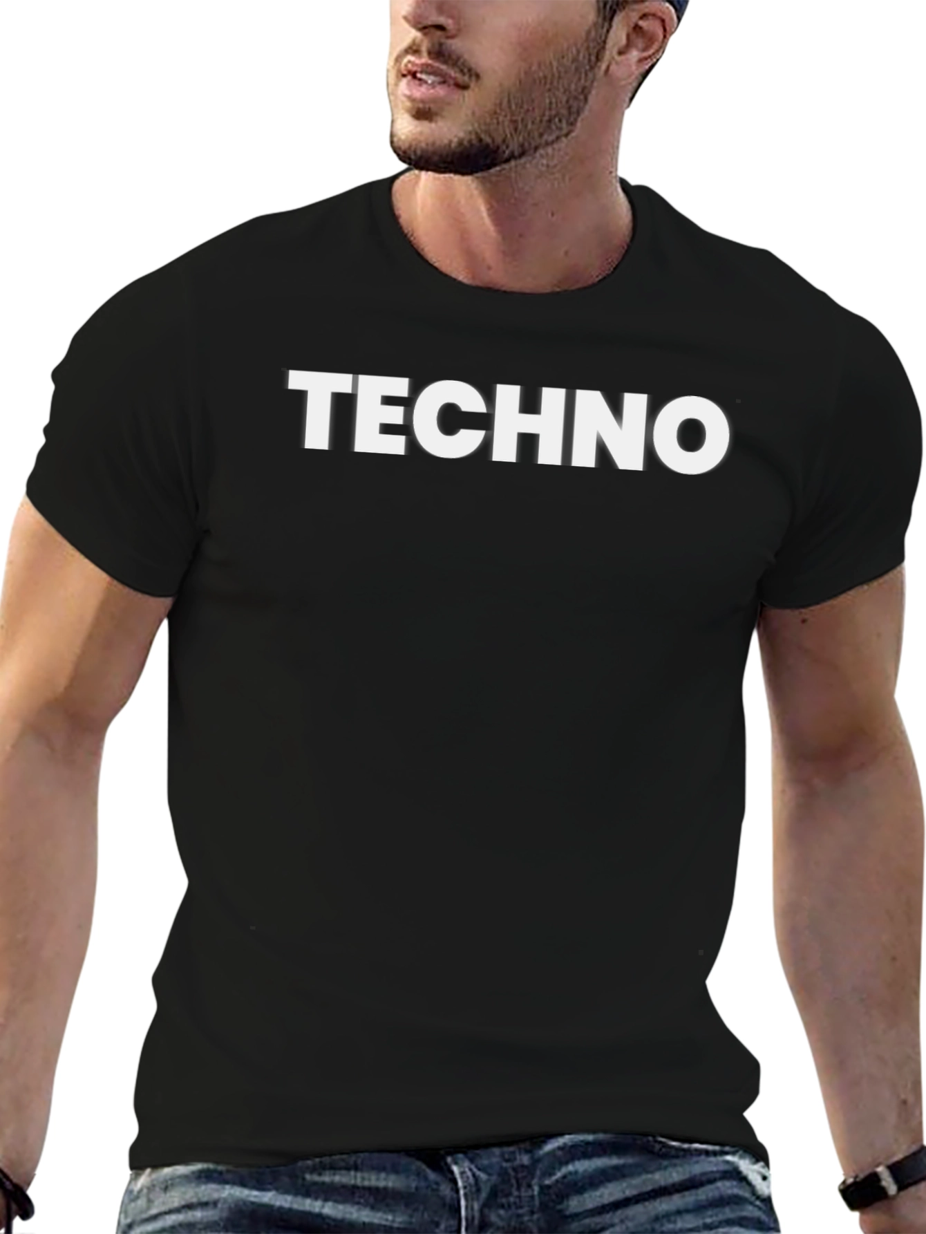 Techno Black T-Shirt - Bold Graphic Tee