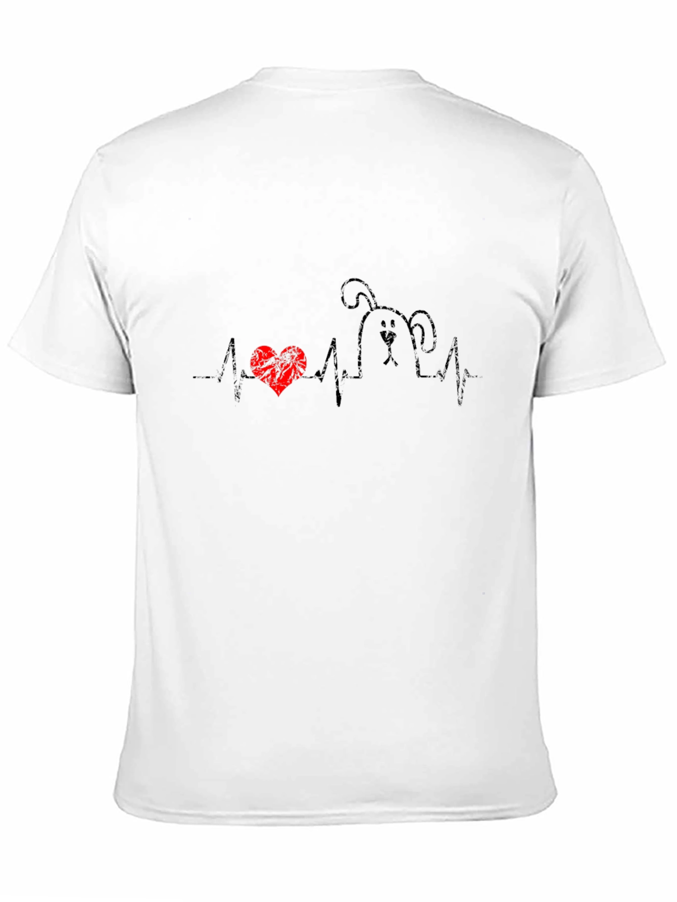 Dog Heartbeat Graphic Tee - Black T-Shirt