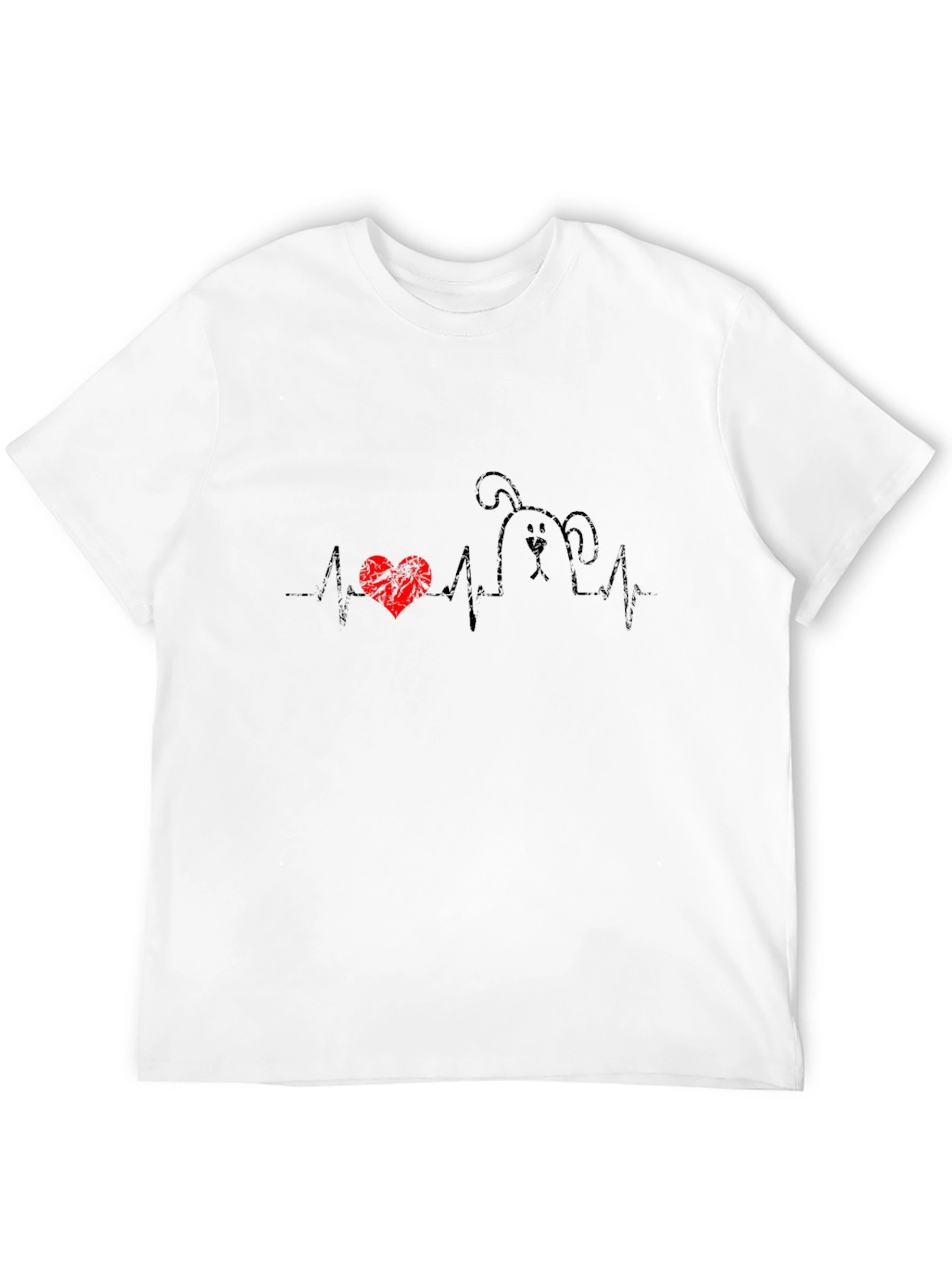 Dog Heartbeat Graphic Tee - Black T-Shirt