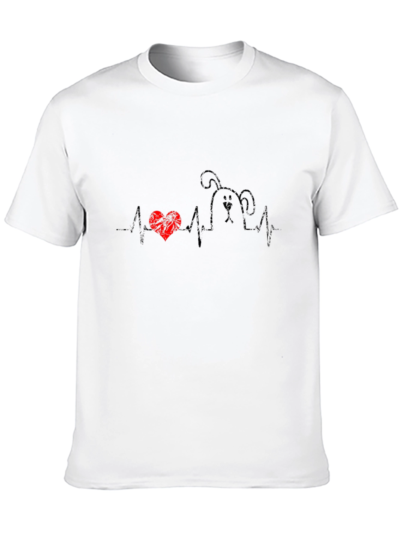 Dog Heartbeat Graphic Tee - Black T-Shirt