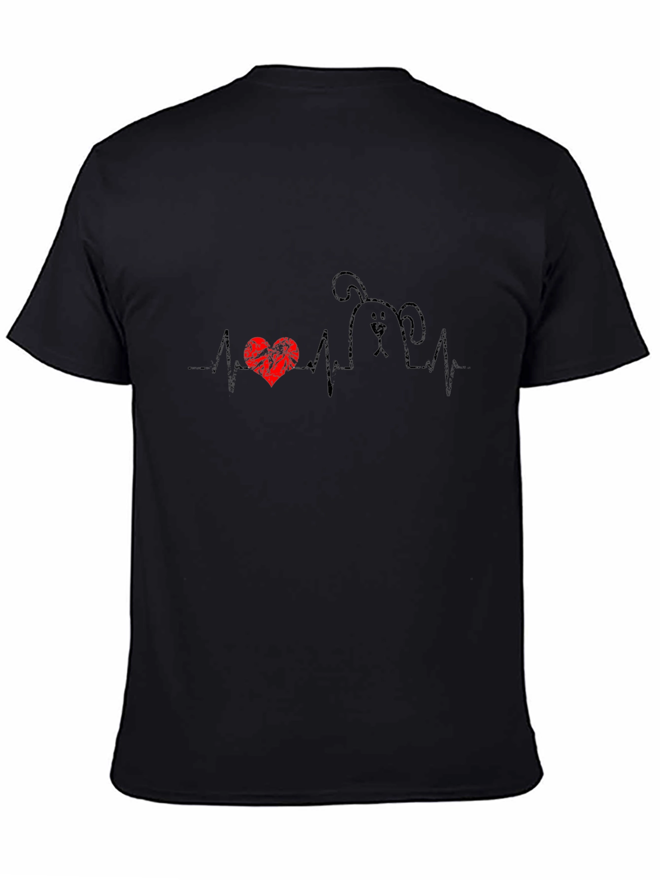 Dog Heartbeat Graphic Tee - Black T-Shirt