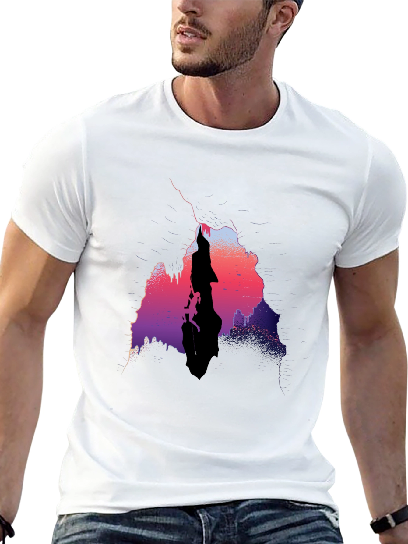 Abstract Rock Climbing Graphic T-Shirt