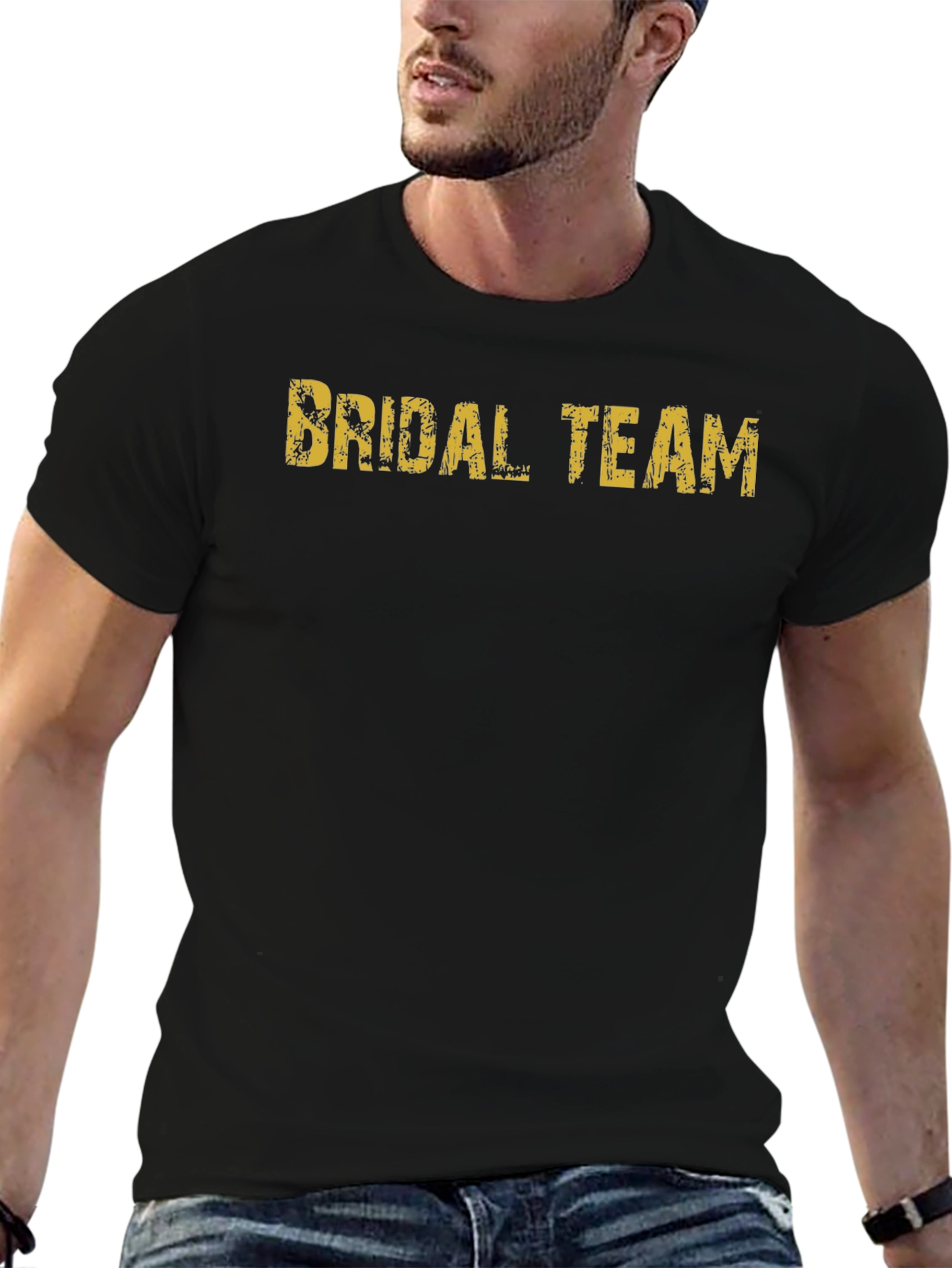 Bridal Team Graphic Tee - Black Crew Neck T-Shirt