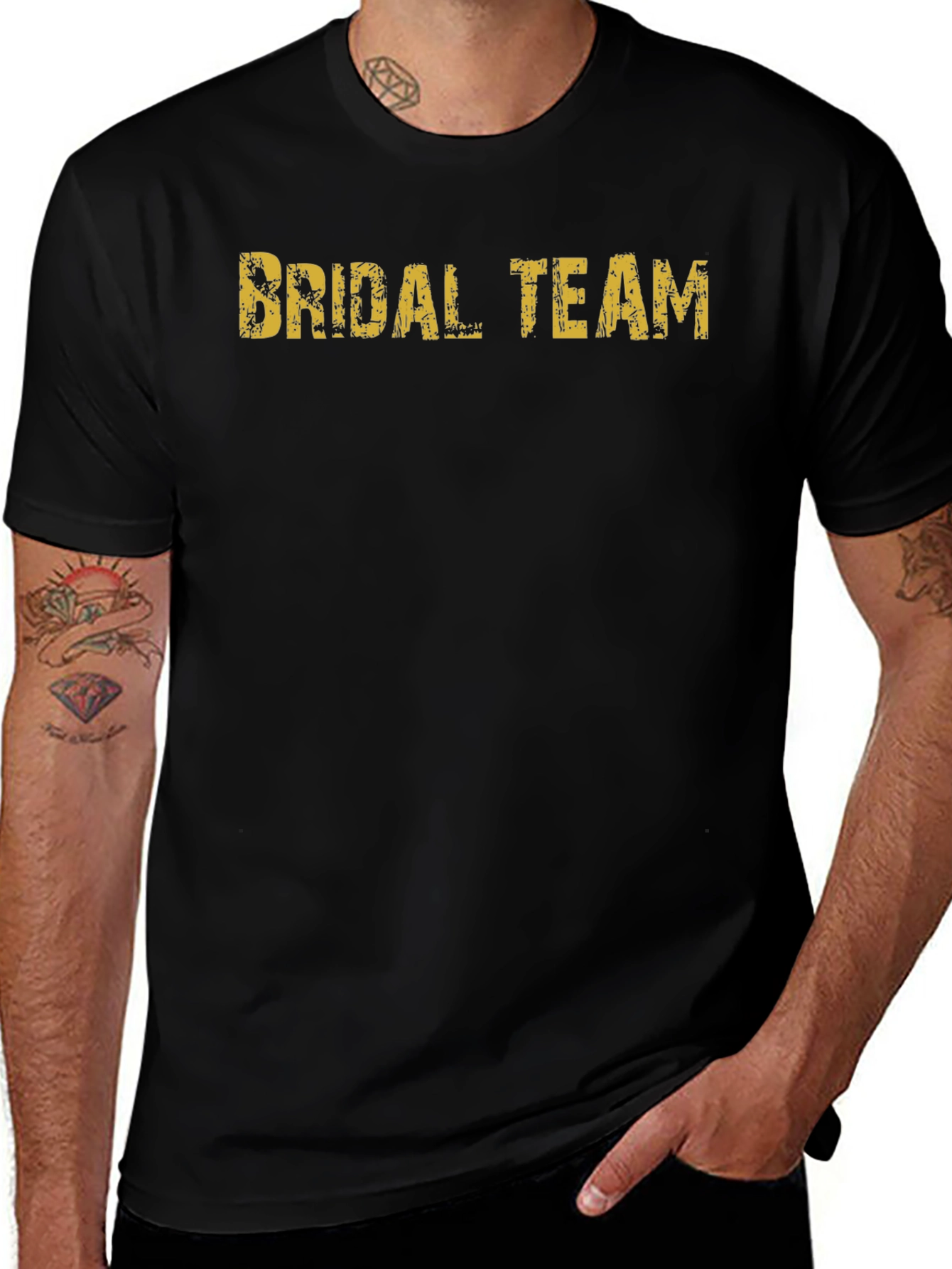 Bridal Team Graphic Tee - Black Crew Neck T-Shirt