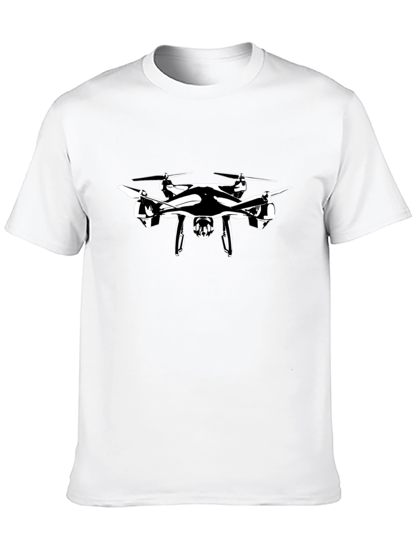 Drone Graphic T-Shirt - Black Cotton Tee