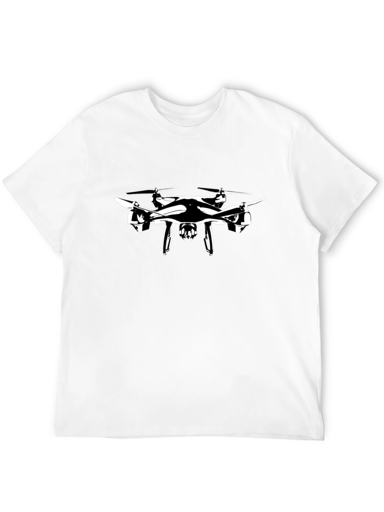 Drone Graphic T-Shirt - Black Cotton Tee