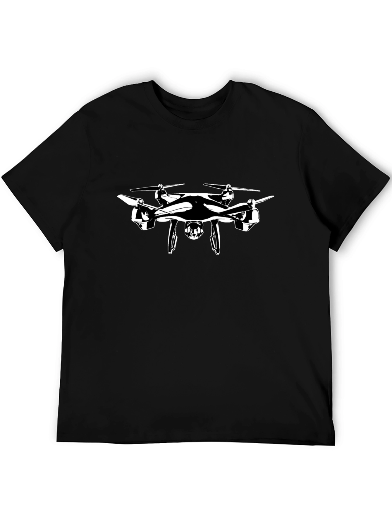 Drone Graphic T-Shirt - Black Cotton Tee