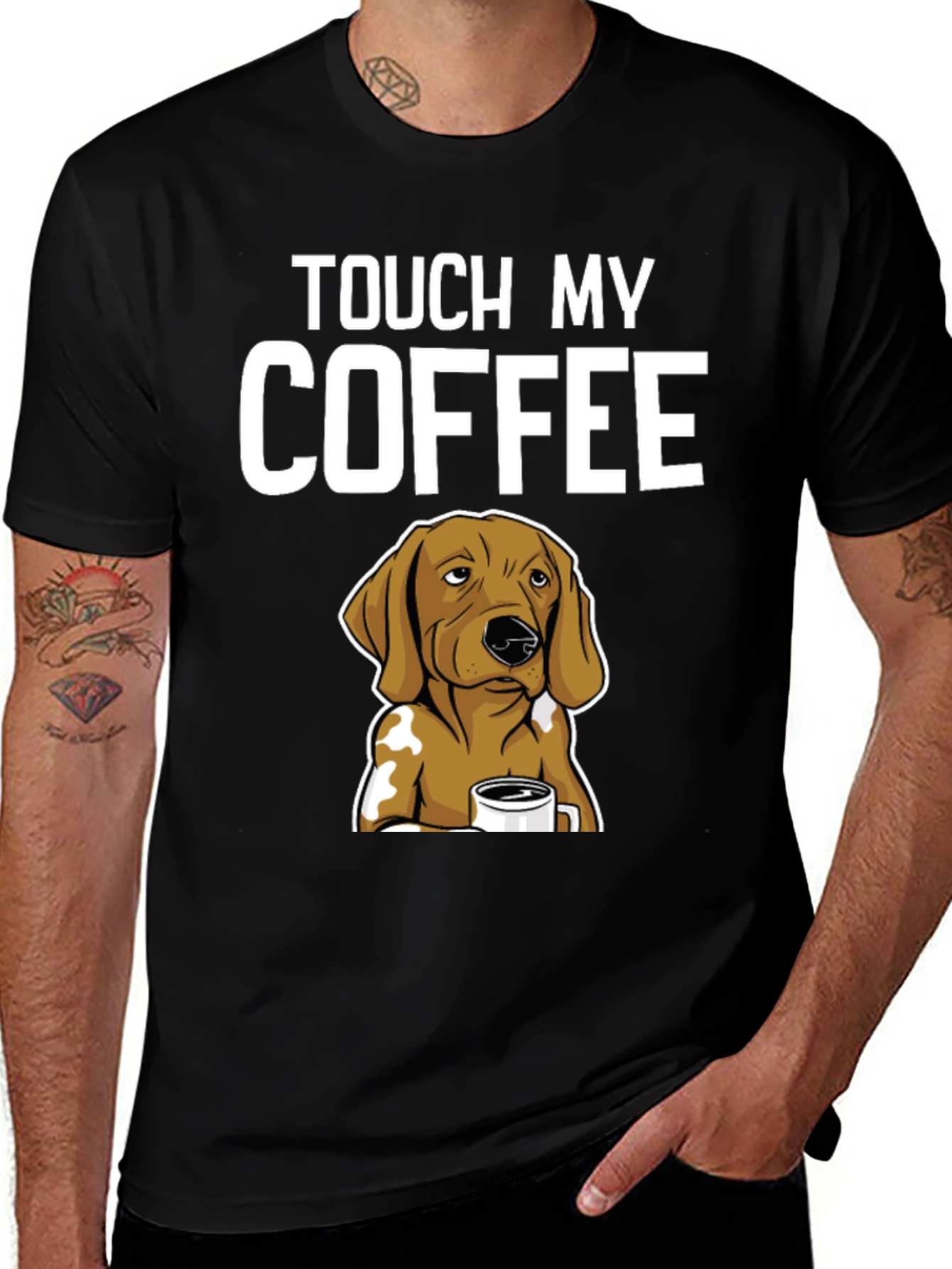 Touch My Coffee Dog T-Shirt - Funny Graphic Tee