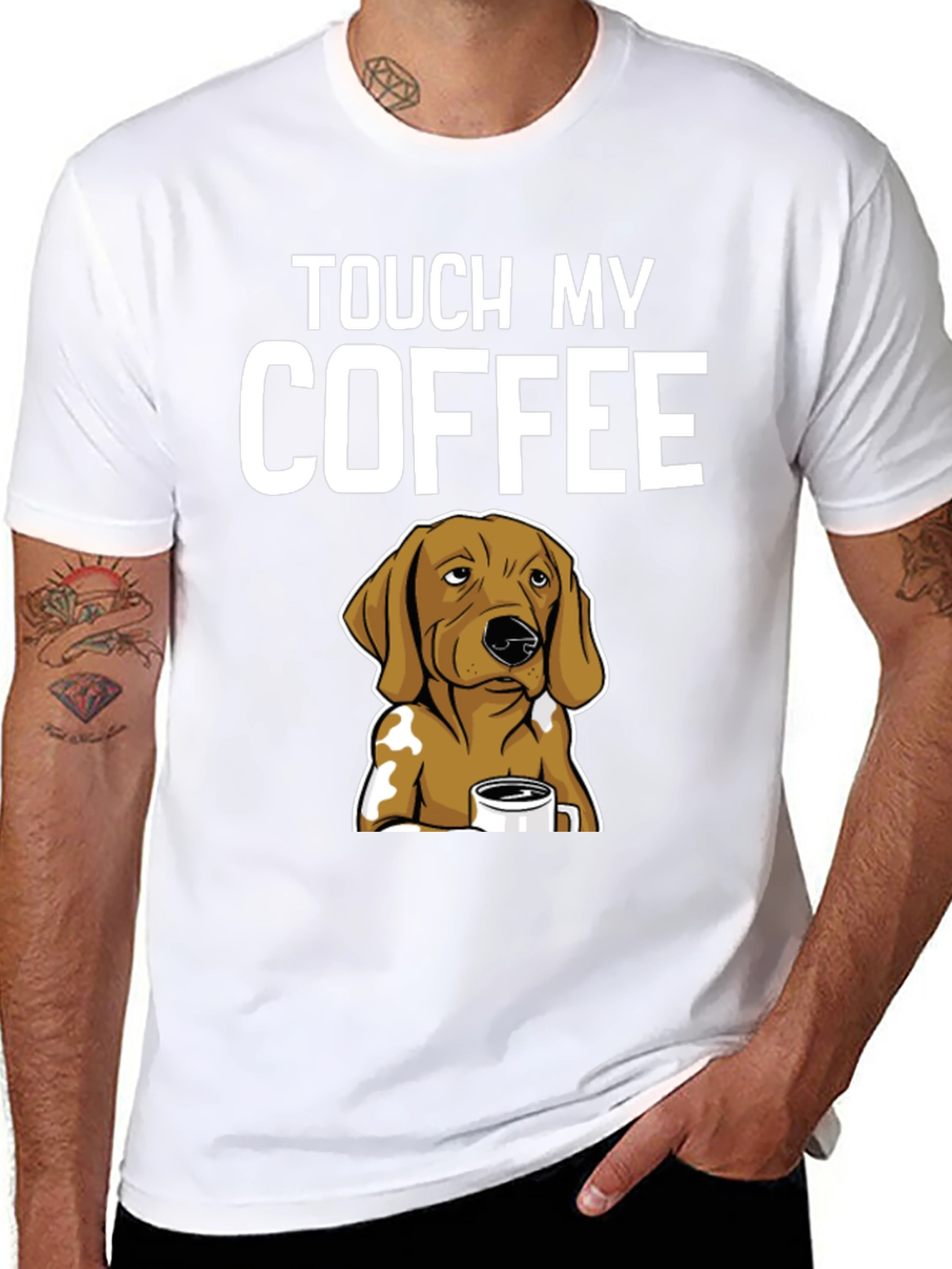 Touch My Coffee Dog T-Shirt - Funny Graphic Tee
