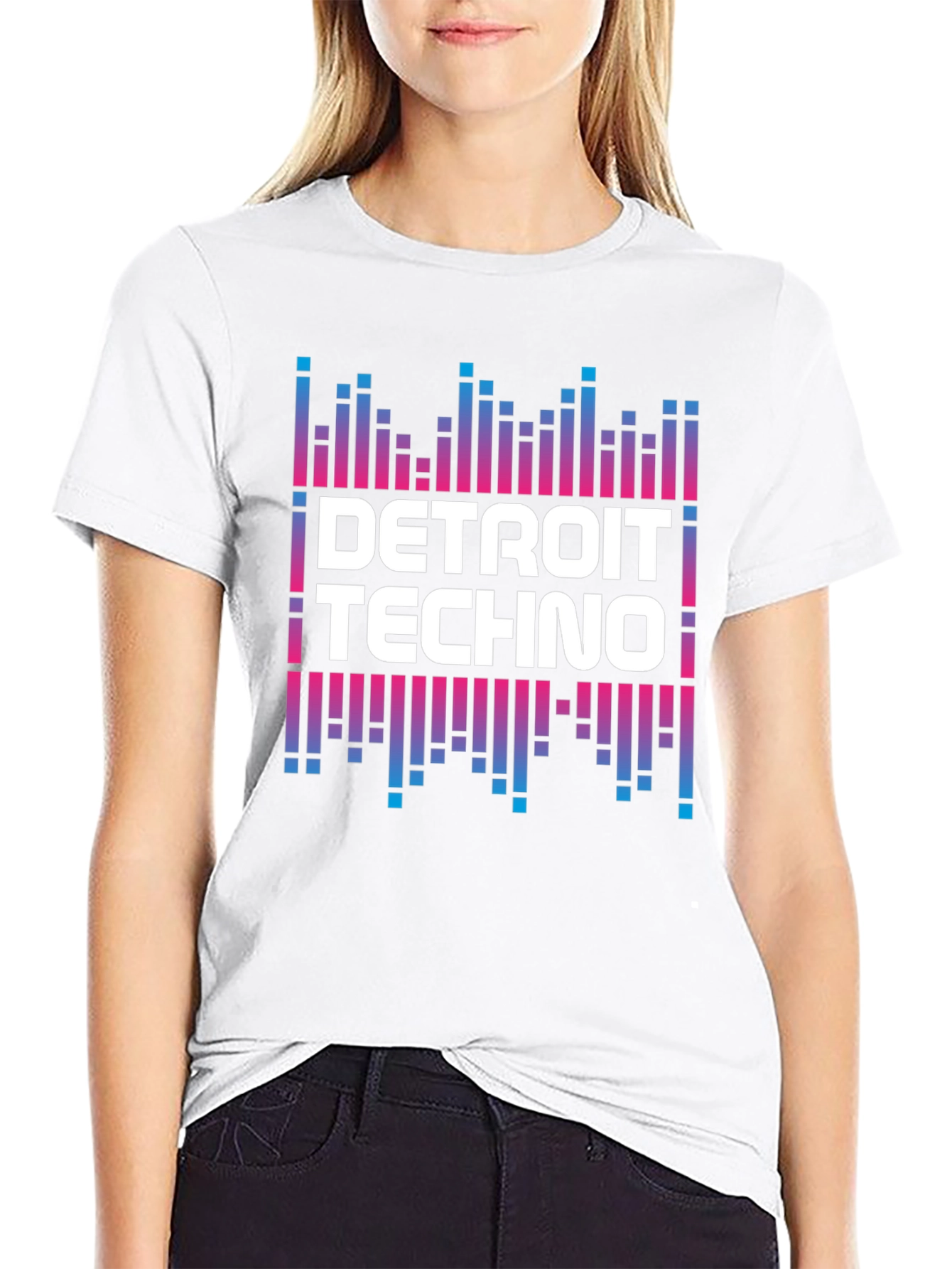 Detroit Techno Graphic Tee - Black Crew Neck