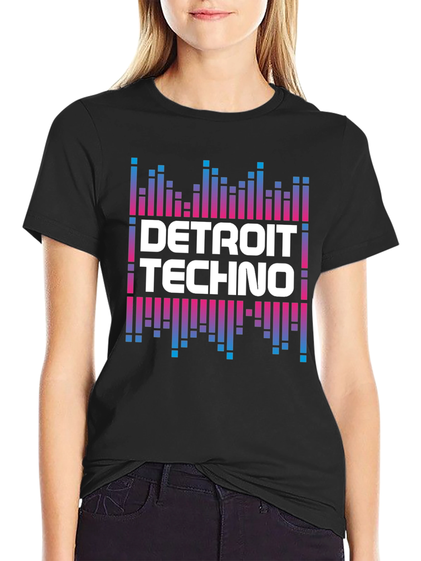 Detroit Techno Graphic Tee - Black Crew Neck