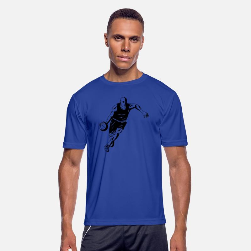 basketball player is running with the ball