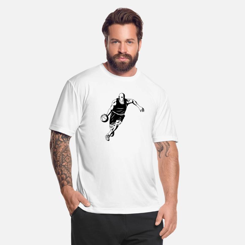 basketball player is running with the ball