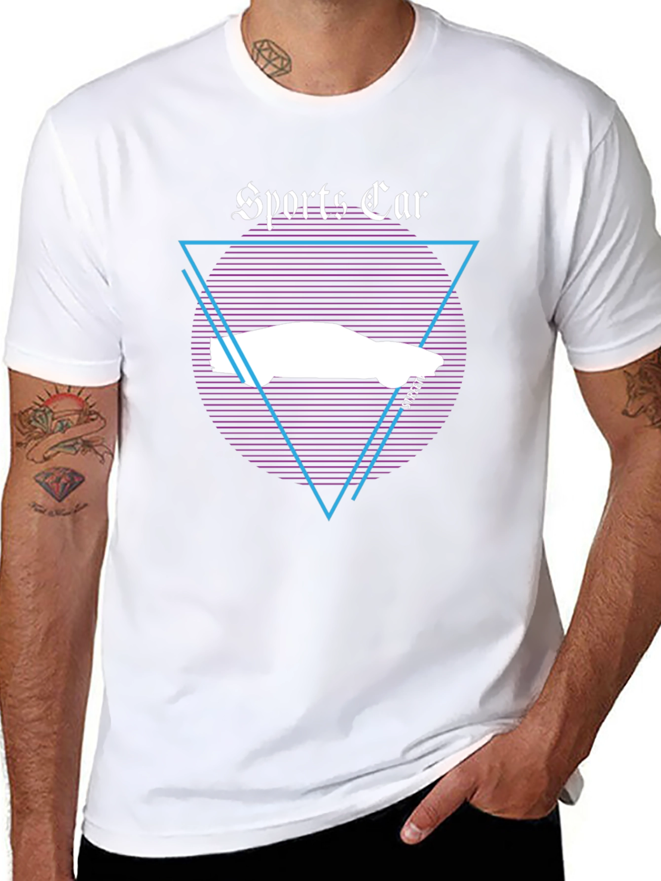 Sports Car Graphic Tee - Retro Style T-Shirt