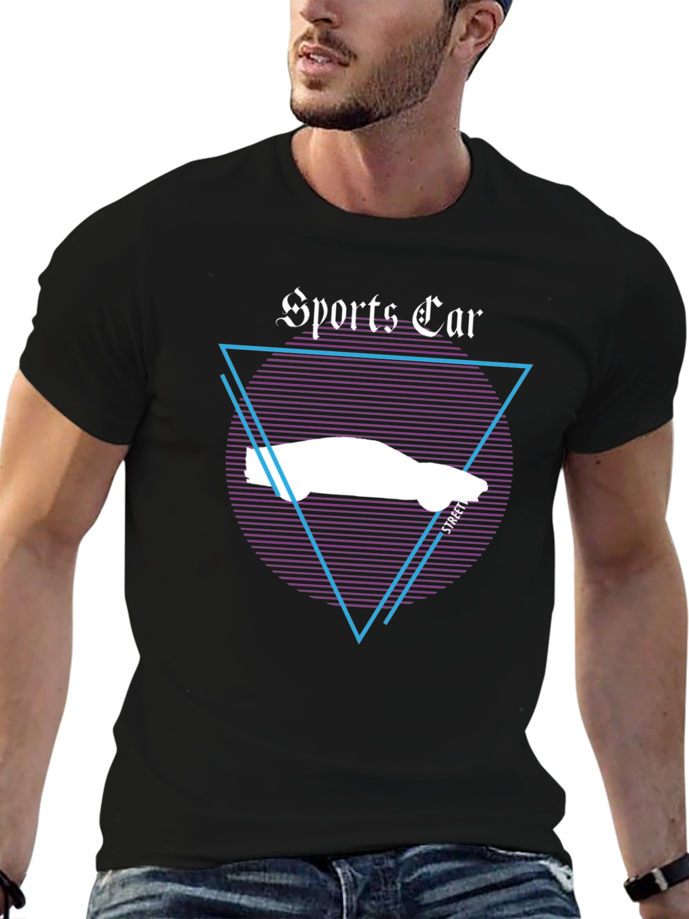 Sports Car Graphic Tee - Retro Style T-Shirt
