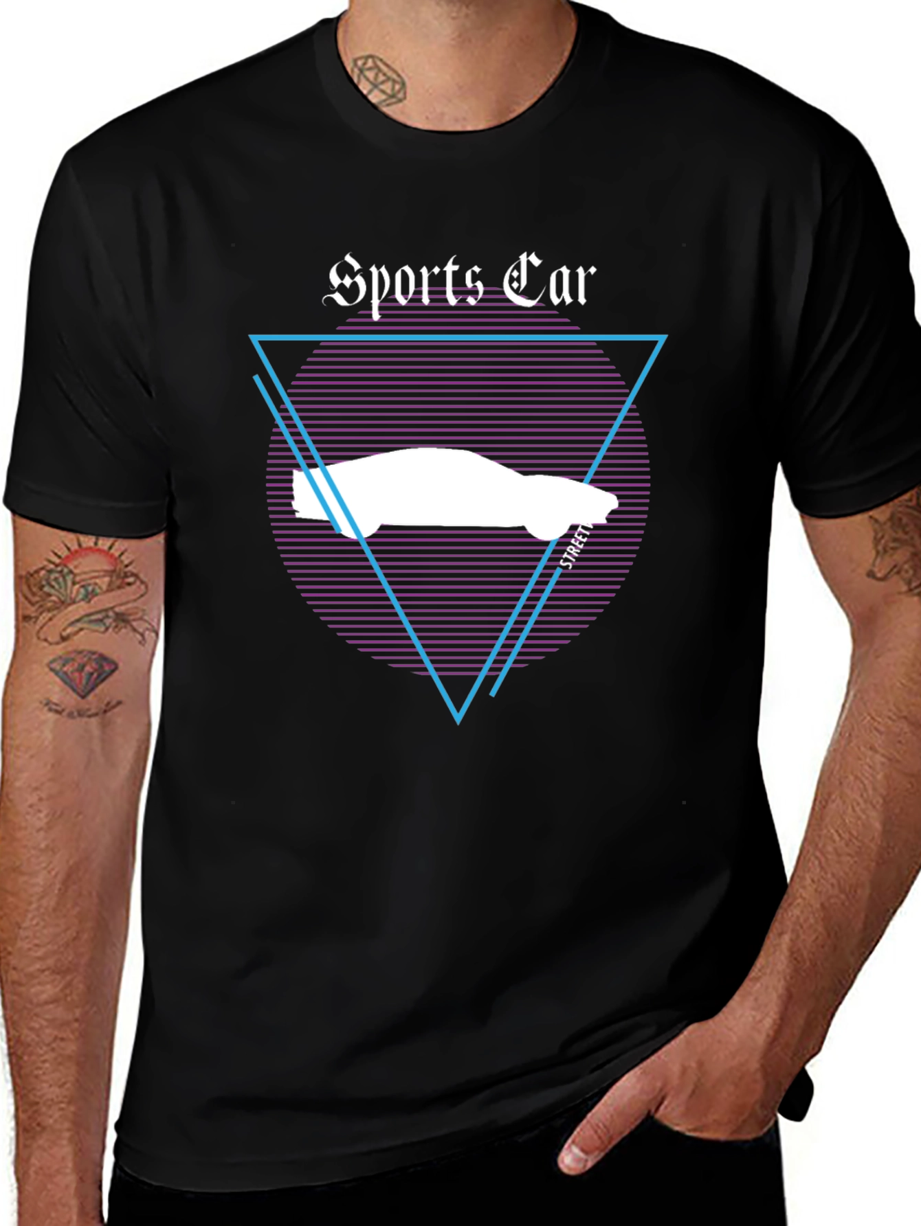 Sports Car Graphic Tee - Retro Style T-Shirt