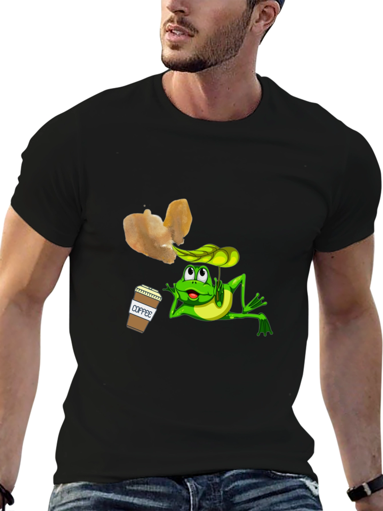 Frog Sipping Coffee T-Shirt