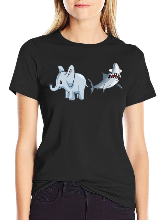 Elephant Shark T-Shirt - Humorous Animal Graphic Tee