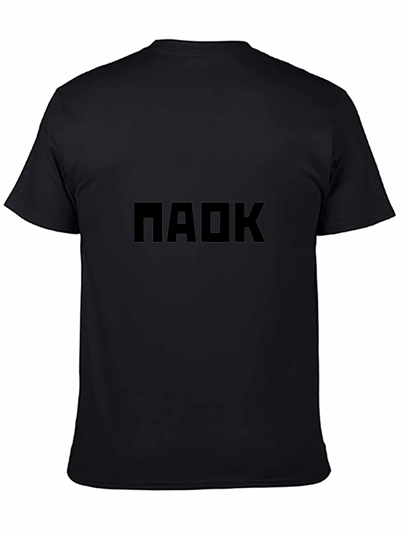 Mens Black T-Shirt with Bold Graphic Print