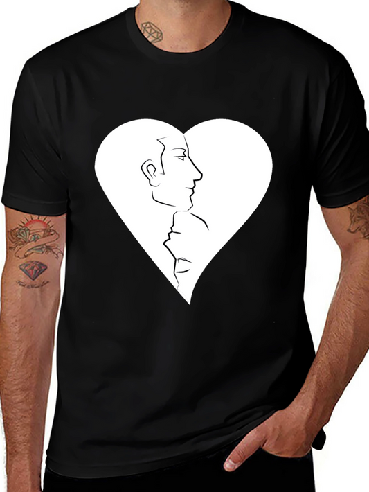 Heart Faces Graphic Tee - Black Casual Shirt