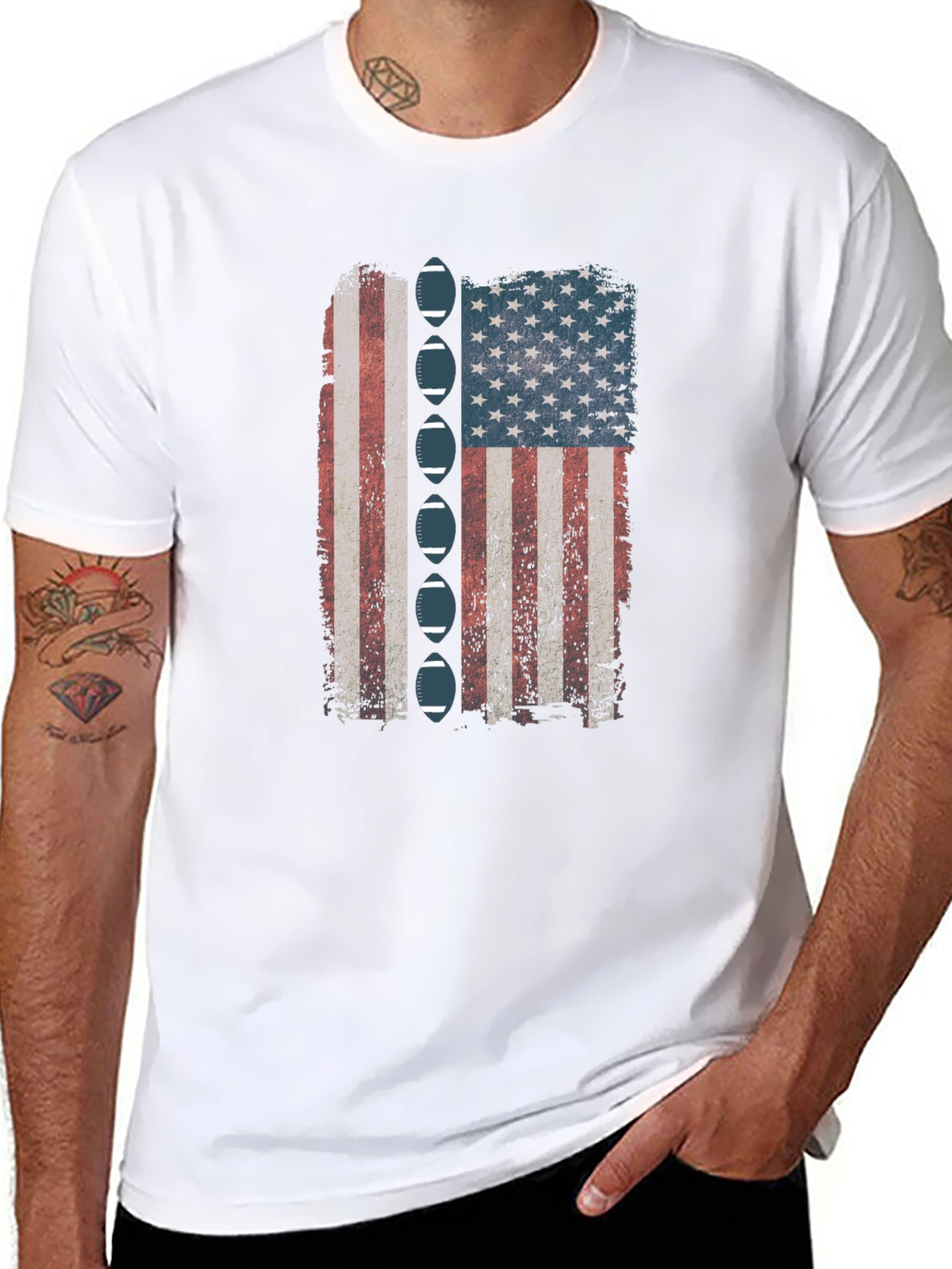 American Football Flag Graphic Tee