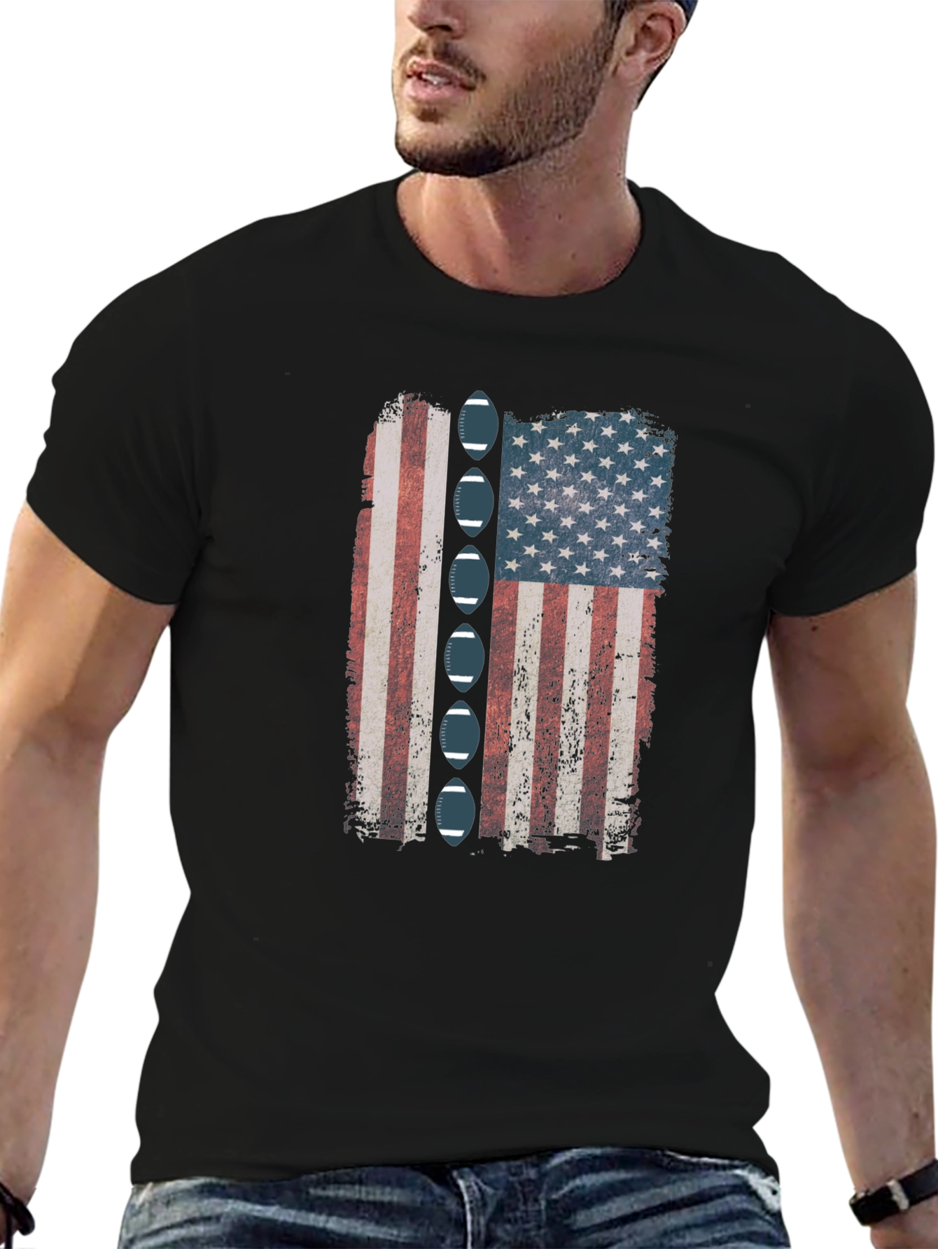 American Football Flag Graphic Tee