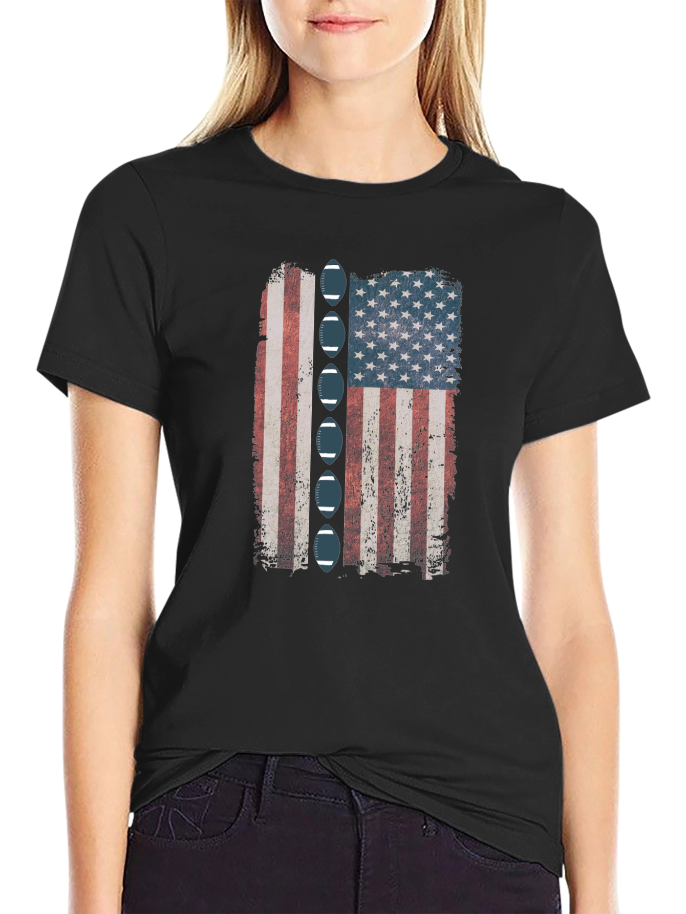 American Football Flag Graphic Tee