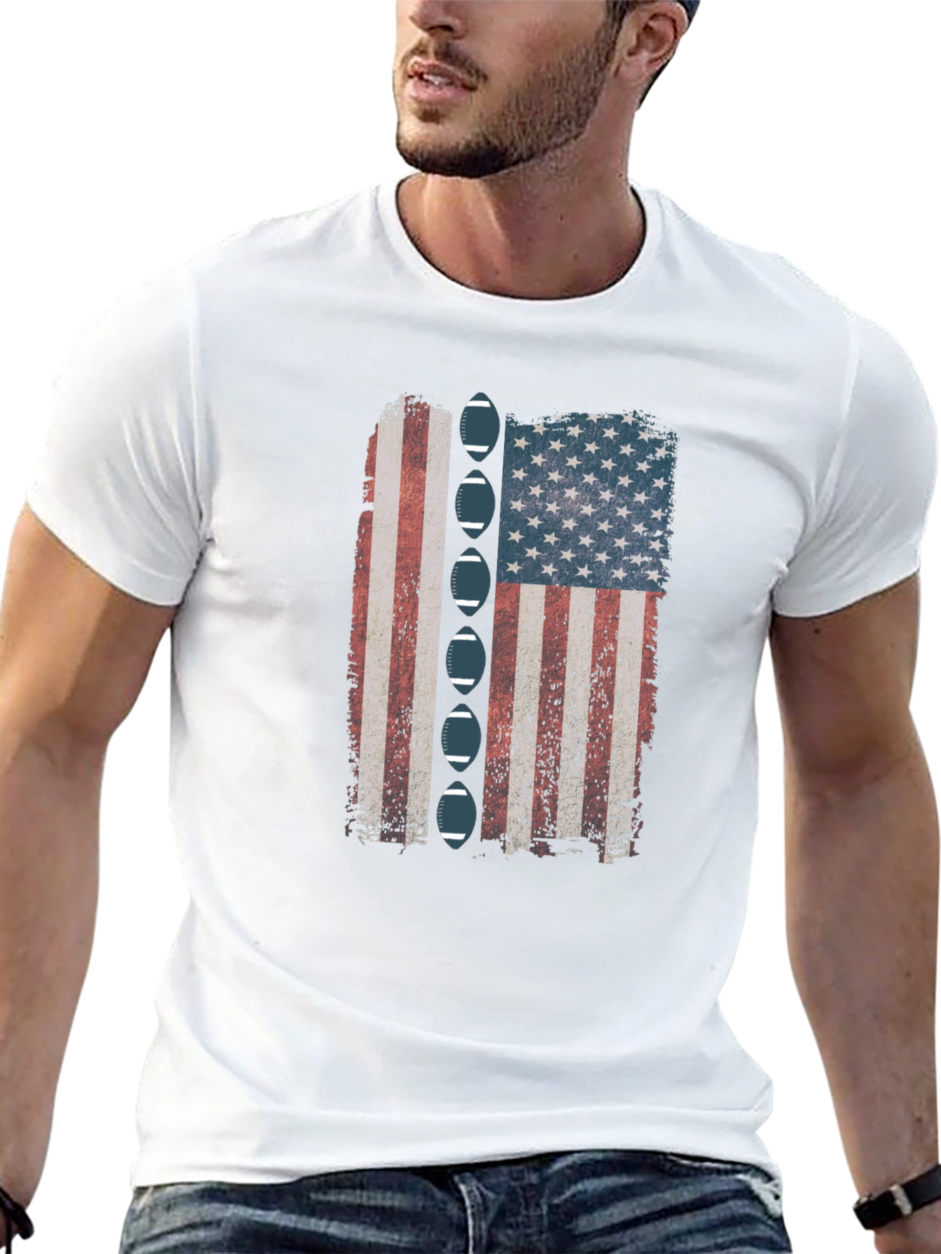 American Football Flag Graphic Tee