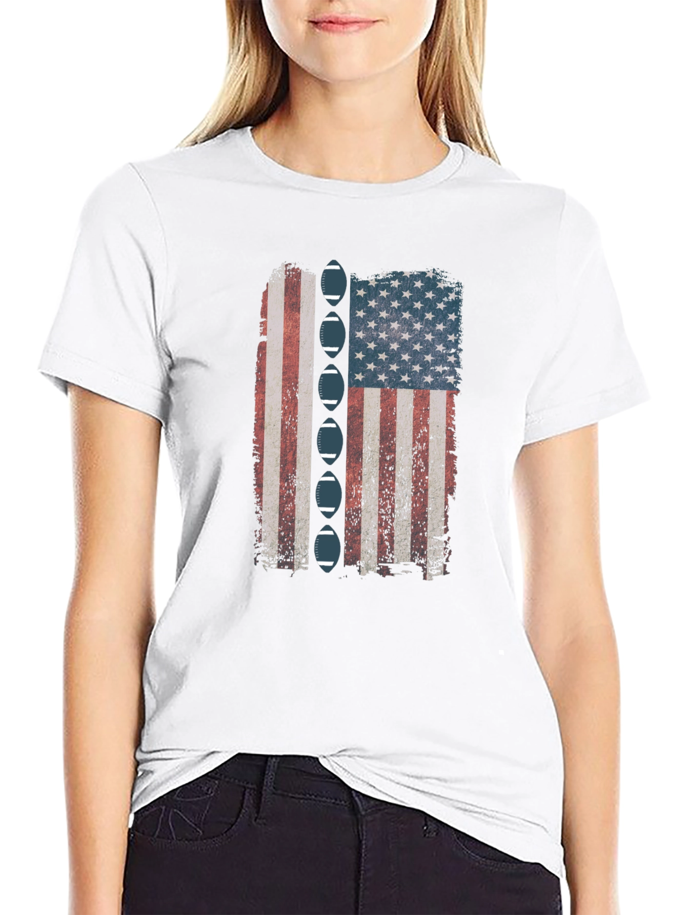American Football Flag Graphic Tee