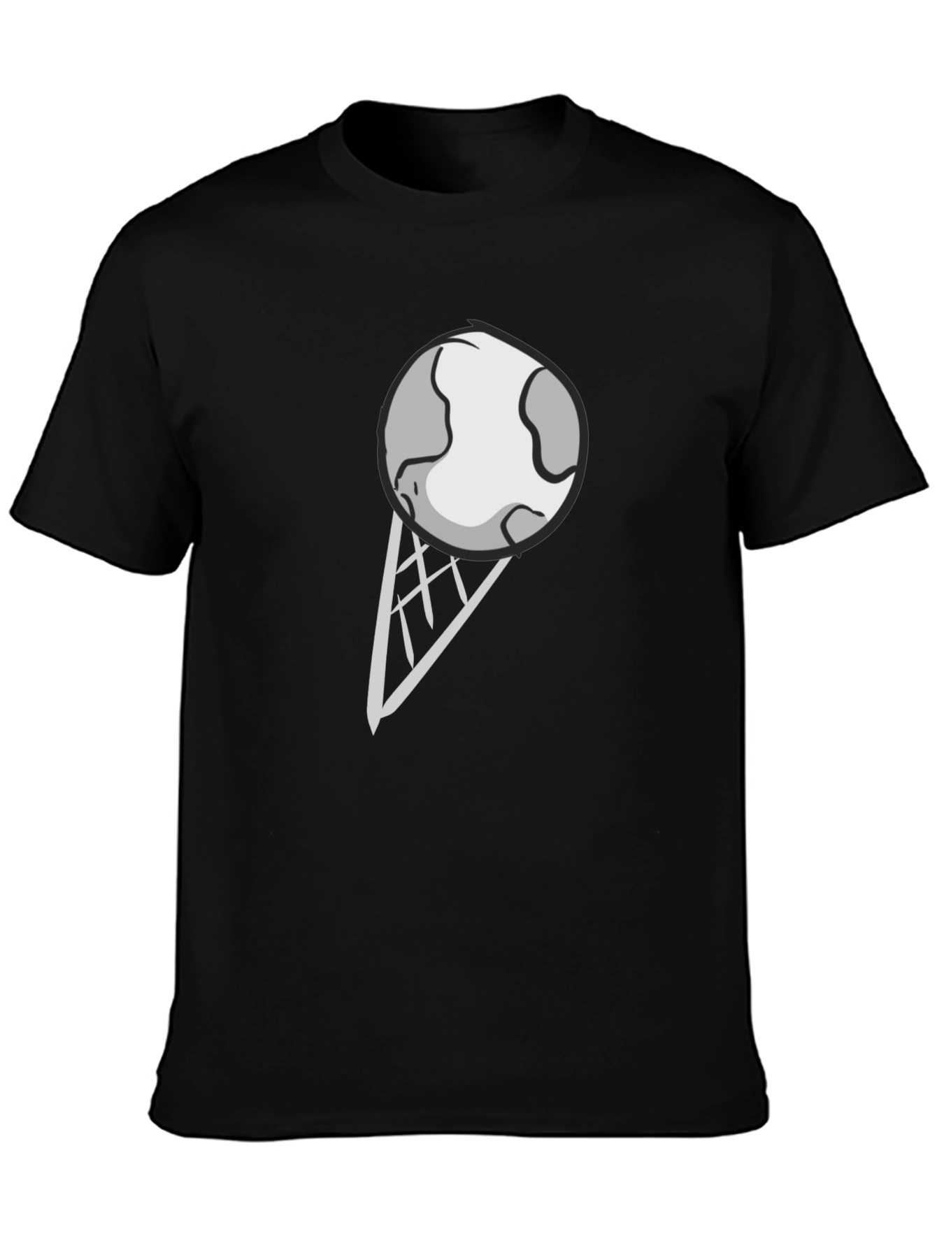 Earth Ice Cream Cone Graphic T-Shirt