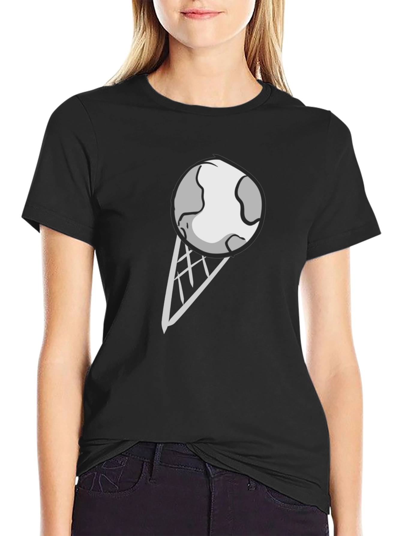 Earth Ice Cream Cone Graphic T-Shirt