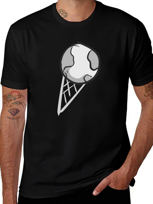 Earth Ice Cream Cone Graphic T-Shirt