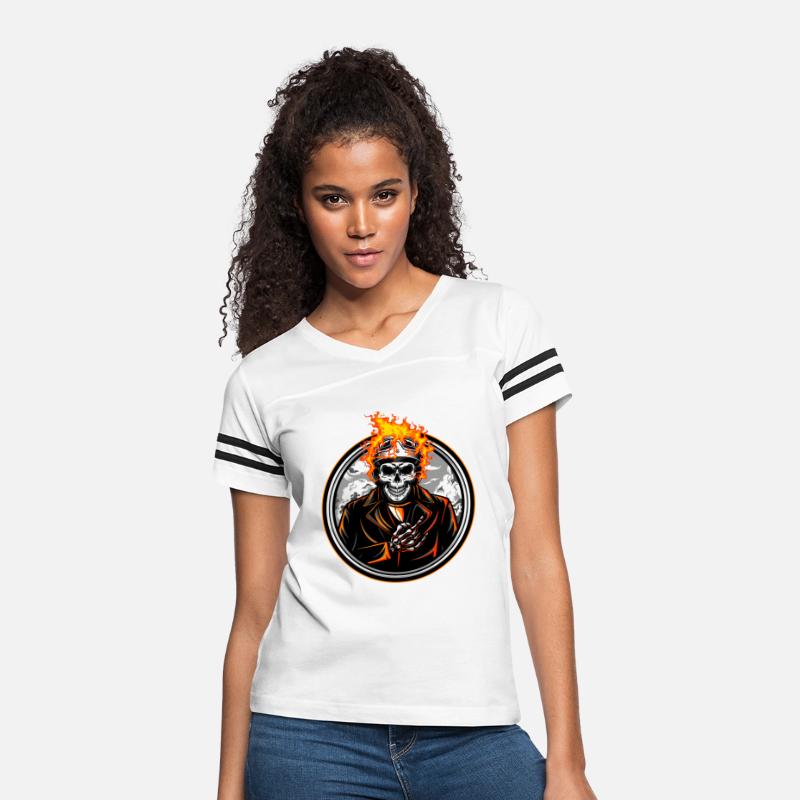 Biker Skeleton Fire Flames Motorcyclist Biking