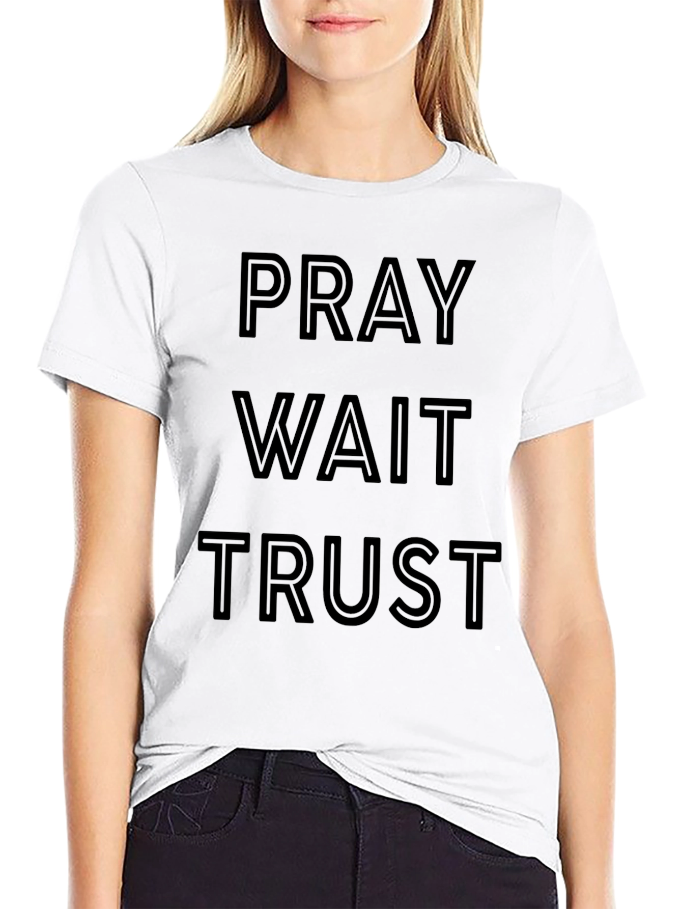 Pray Wait Trust T-Shirt - Inspirational Tee
