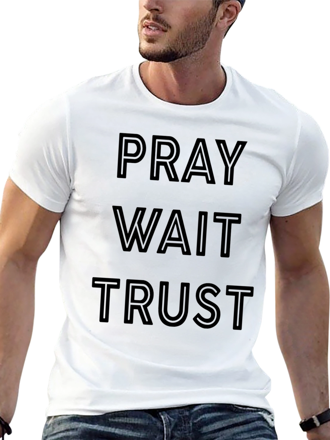 Pray Wait Trust T-Shirt - Inspirational Tee
