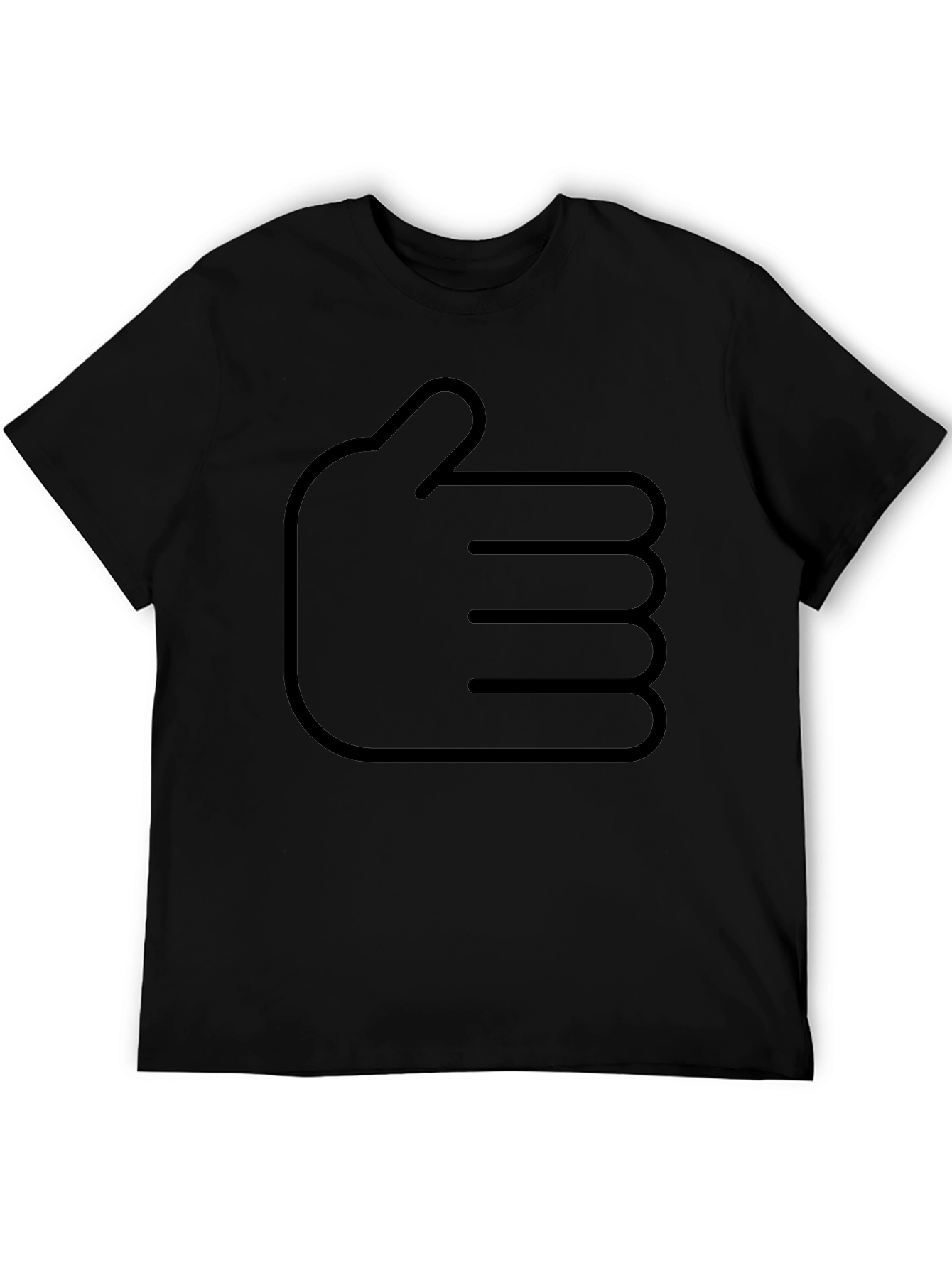 Thumbs Up Black Graphic Tee - Modern Casual Style