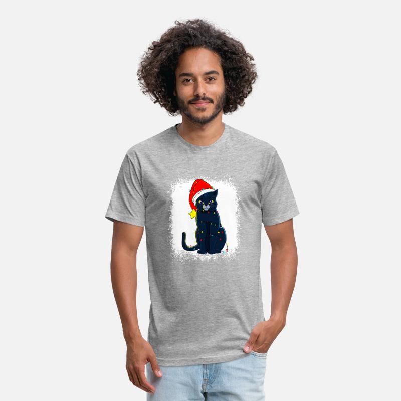 Black Cat Christmas Tree Lights Holiday Cats Lover