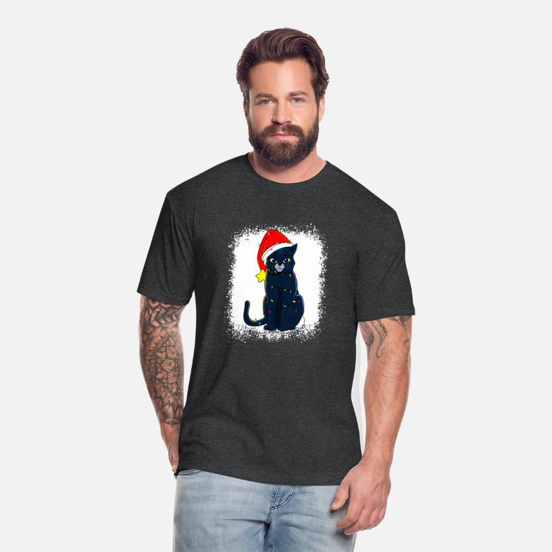 Black Cat Christmas Tree Lights Holiday Cats Lover