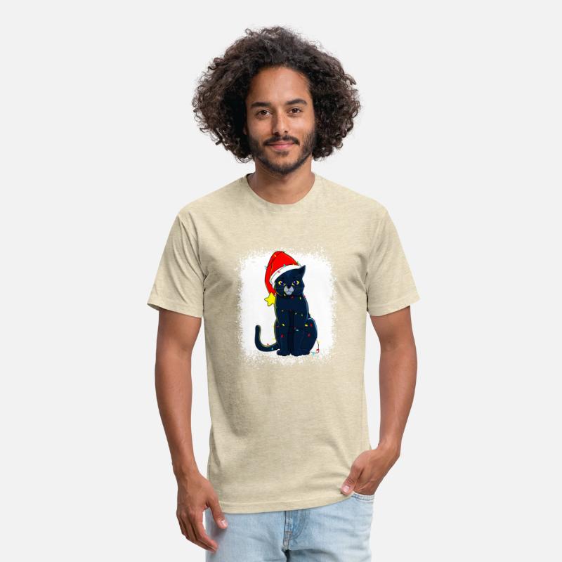 Black Cat Christmas Tree Lights Holiday Cats Lover