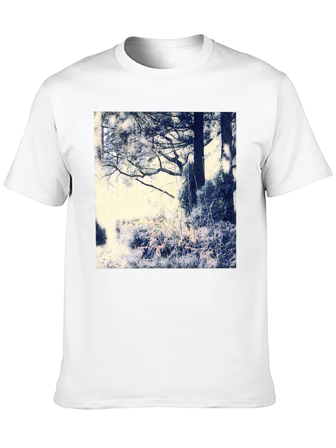 Artistic Nature Scene Black T-Shirt